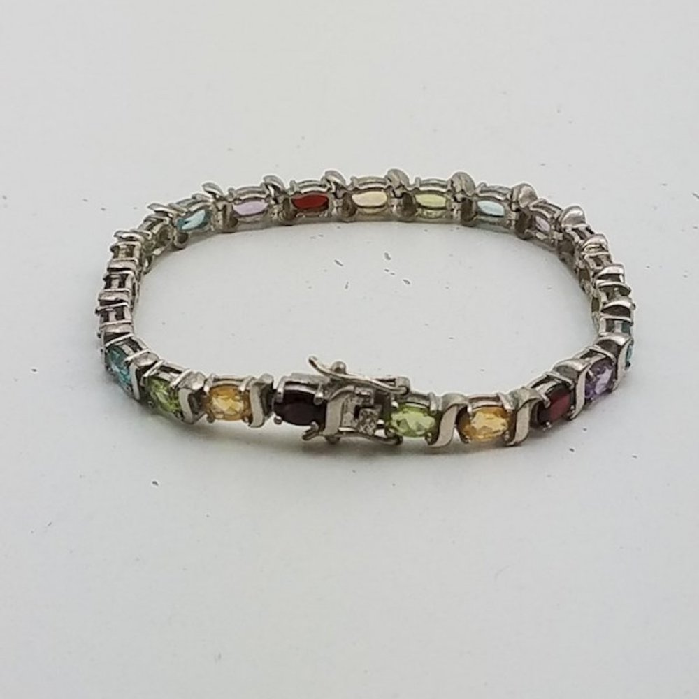 Sterling Multi Gemstone Bracelet